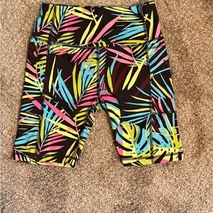 Athletic Works Neon Leaf Print Shorts